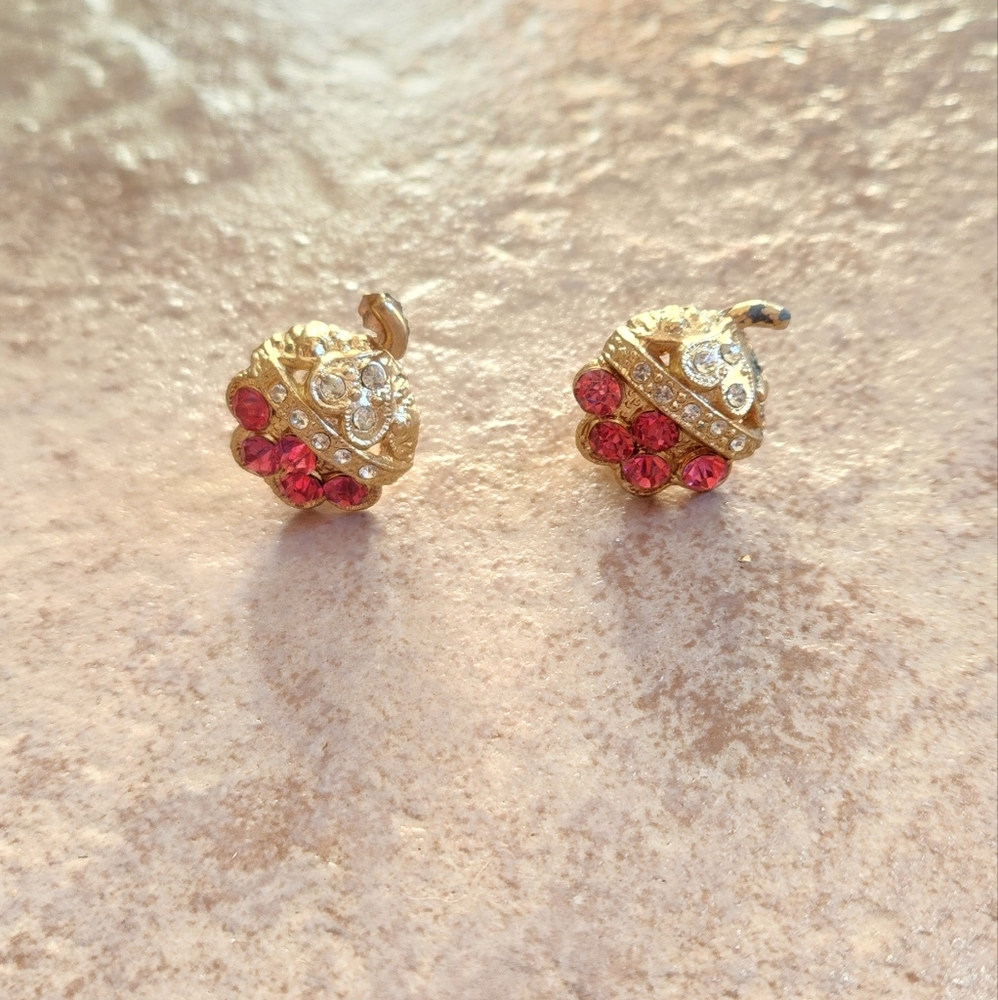 Vintage Screwback Rhinestone Earrings